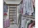 Walk-in closet with plenty of clothing storage racks and shelves at 3357 Saddle Club Rd, Greenwood, IN 46143