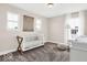 Cozy Bedroom featuring soft lighting, neutral colors, and a crib at 4777 E Summerfield Dr, Camby, IN 46113
