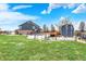 Large backyard with above ground pool and buildings near the house perfect for entertaining at 5371 Lue Ann Ln, Mooresville, IN 46158