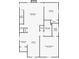 Layout showing the first floor, including the primary bedroom, bathroom, kitchen, dining room, and Gathering room at 5371 Lue Ann Ln, Mooresville, IN 46158