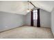 Large bedroom with grey walls, light carpet, a ceiling fan, and a window with dark curtains at 5371 Lue Ann Ln, Mooresville, IN 46158