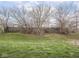 Large backyard featuring healthy green grass, a wooden fence, and mature trees at 5832 Lyster Ln, Indianapolis, IN 46239