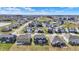Overhead view of a residential area featuring various home styles, manicured lawns, and organized street layouts at 6075 Meadowview Dr, Whitestown, IN 46075