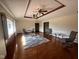 Open living room featuring hardwood flooring, recessed ceiling, and natural light at 791 W 500 S, Greenfield, IN 46140