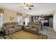 The living room offers comfortable seating and a view of the kitchen at 2282 Creekland Dr, Columbus, IN 47201