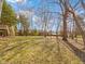 Expansive backyard featuring mature trees, and a deck, perfect for outdoor entertaining at 321 Pleasantview Dr, Greenwood, IN 46142