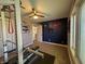 Home gym featuring weightlifting equipment, natural light, and ceiling fan at 3610 Eagle Emblem Ct, Greenwood, IN 46143