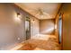 Neutral colored entryway with tile floor and decorative welcome mats at 3777 S 300 E, Anderson, IN 46017