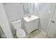 This bathroom features a single sink vanity and a toilet at 788 Tulip Ln, Greenwood, IN 46143