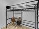 Bedroom featuring black steel bunkbed with desk and chair at 843 N Oxford St, Indianapolis, IN 46201