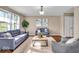 Comfortable living room features neutral walls, with gray furniture and lots of natural light at 9715 Mallery Dr, Noblesville, IN 46060