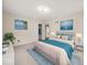 Relaxing bedroom showcases a comfortable bed, stylish decor, and ample closet space at 1418 E Maple Dr, Shelbyville, IN 46176