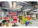 Basement work area, with a red chair and tools for projects and repairs at 15 N Fleming St, Indianapolis, IN 46222