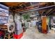 Basement featuring storage and laundry appliances, enhancing functionality at 15 N Fleming St, Indianapolis, IN 46222