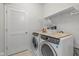 Laundry room with front load washer and dryer, complemented by a shelf with wire racks at 17301 Dallington St, Westfield, IN 46074