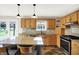 Modern kitchen with stainless steel appliances, a center island, and natural light streaming through the window at 195 Hess Rd, Martinsville, IN 46151