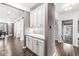 Hallway featuring white cabinets with granite countertops, offering extra storage space at 209 North Bnd, Greenwood, IN 46142
