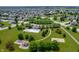 Aerial shot of the community amenities including a pool, playground and green space at 2324 Boneset Dr, Plainfield, IN 46168