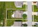 Aerial view showcasing the property's boundaries, landscaping, and proximity to neighborhood streets at 2324 Boneset Dr, Plainfield, IN 46168