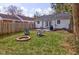 Backyard with a fire pit, lawn, and two blue Adirondack chairs at 5937 Guilford Ave, Indianapolis, IN 46220