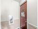 Inviting entryway featuring a decorative welcome sign and fire extinguisher for peace of mind at 6231 Amber Creek Ln, Indianapolis, IN 46237