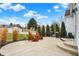 Backyard patio with Adirondack chairs, landscaping, and view of large yard at 6611 Valley Mills Ave, Indianapolis, IN 46241