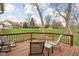 Spacious wooden deck overlooking the lush backyard, ideal for outdoor entertaining at 6628 Moss Cir, Indianapolis, IN 46237
