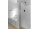 Clean bathroom featuring a soaking tub with white trim and shower with white walls at 13381 N White Cloud Ct, Camby, IN 46113