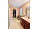 Bathroom with a vanity, a window above the sink, and a view into the walk-in closet at 1426 Ripplewood Dr, Danville, IN 46122