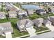 Aerial view of the property in a desirable neighborhood near a pond at 18203 Sunbrook Way, Westfield, IN 46074
