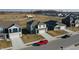 Aerial shot of a neighborhood showcasing modern homes with spacious lawns and paved driveways at 2208 Gambel Ln, Danville, IN 46122