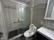 Modern bathroom with tiled shower and stylish vanity at 2765 Del Prado Dr # 7, Indianapolis, IN 46227