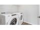 Modern laundry room featuring a new Whirlpool washer and dryer set at 3308 Morab Dr, Zionsville, IN 46077