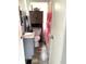 Compact bathroom with updated fixtures and a patterned shower curtain at 5368 Southeastern Ave, Indianapolis, IN 46203