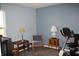 This office has hardwood floors and neutral walls at 5437 Powder River Ct, Indianapolis, IN 46221