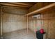 Interior of storage shed is unfinished, has shelving and storage space at 7352 Crickwood Pl, Indianapolis, IN 46268