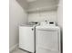 Laundry room with modern, white washer and dryer at 7850 Park North Bnd, Indianapolis, IN 46260