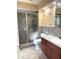 Bathroom featuring a large glass shower and updated vanity at 1054 Carters Grove, Indianapolis, IN 46260