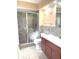Bathroom featuring a large glass shower and updated vanity at 1054 Carters Grove, Indianapolis, IN 46260