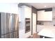 Modern kitchen featuring stainless steel appliances, white cabinets, and granite countertops at 1274 Clairet, Westfield, IN 46074