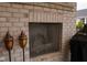 A close-up view of the outdoor fireplace on the back patio at 1274 Clairet, Westfield, IN 46074
