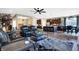 Open-concept living room flows into the kitchen and dining areas for easy entertaining at 1684 Beach St, Greenwood, IN 46143