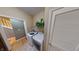 This laundry room includes washer and dryer and storage shelves at 5180 Dunewood Way # 57, Avon, IN 46123