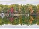 Scenic waterfront view with fall foliage reflected in the calm water creating a serene and picturesque setting at 6290 Grouse Dr, Nineveh, IN 46164