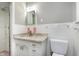Bathroom featuring tiled walls, granite countertop vanity, and glass door shower at 6407 Brokenhurst Rd, Indianapolis, IN 46220