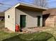 Backyard shed features double doors and ramp access, perfect for storage and organization at 810 Fabyan Rd, Indianapolis, IN 46217