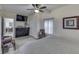 Bedroom with natural light, ceiling fan, neutral colors and attached study room at 1231 S Pershing Ave, Indianapolis, IN 46221