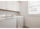 Convenient laundry room features white cabinetry, modern machines, and a window for natural light at 15628 Allegro Dr, Westfield, IN 46074