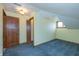 Comfortable bedroom features natural light, plush carpeting and a neutral color scheme at 241 S Walnut St, Jamestown, IN 46147