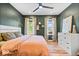 Cozy bedroom with neutral tones, hardwood floors, and ample natural light at 244 N Summit St, Indianapolis, IN 46201